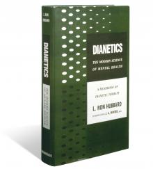 Eerste editie van  Dianetics: De Leidraad L. Ron Hubbard,  die voor het eerst in mei 1950 werd uitgegeven.