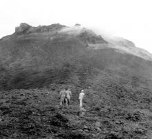 De aanvliegroute naar de vulkaan in Martinique’s , Mount Pelée.